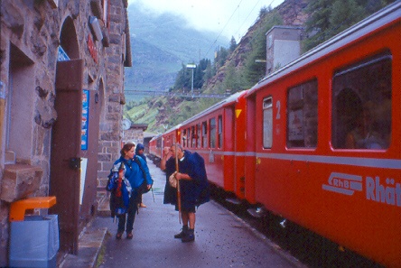 Arrivo al rifugio Alpe Grum, dopo la pioggia ed il breve viaggio sul Bernina Express.