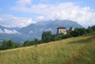 Castel Spine (Val Giudicarie - Trentino), sullo Sfondo le Dolomiti del Brenta.